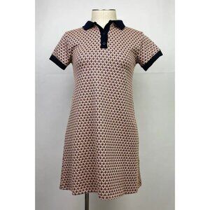 Zara Kids Girls Mini Dress Size 11-12 Orange Polo Knit Textured Retro Geometric